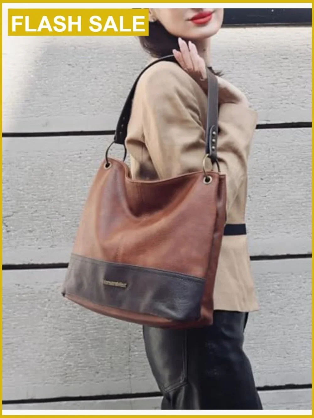 Vegan Leather Slouchy Hobo Bag for Women - Stylish Tote Purse with Zip Top